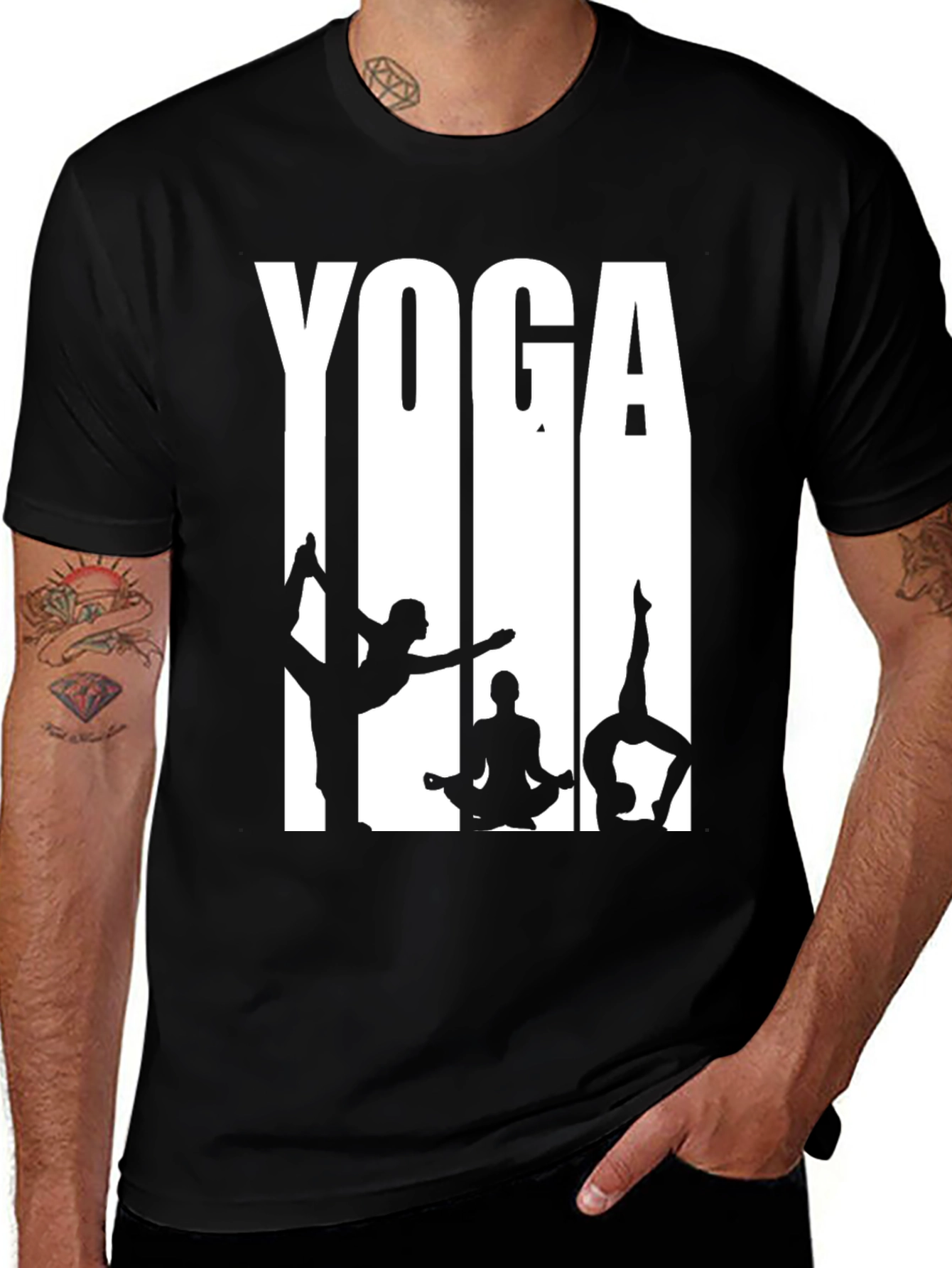 Variant 18 of Yoga Silhouette Black T-Shirt