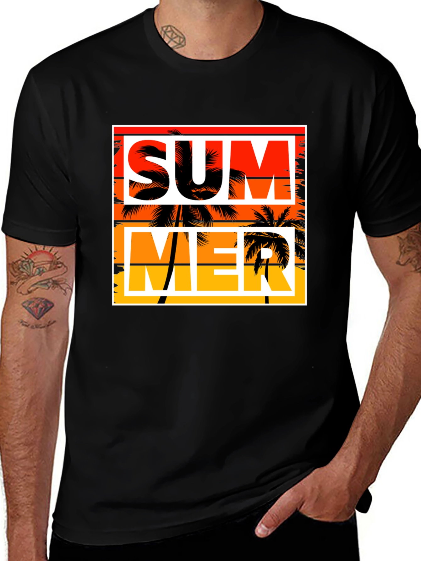 Variant 21 of Summer Palm Graphic Tee - Vacation Vibes