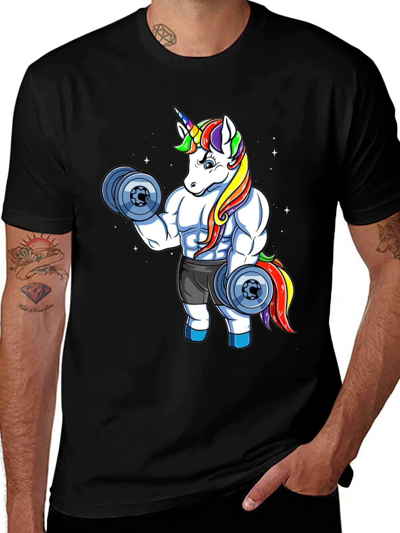 Variant 26 of Unicorn Gym Black T-Shirt