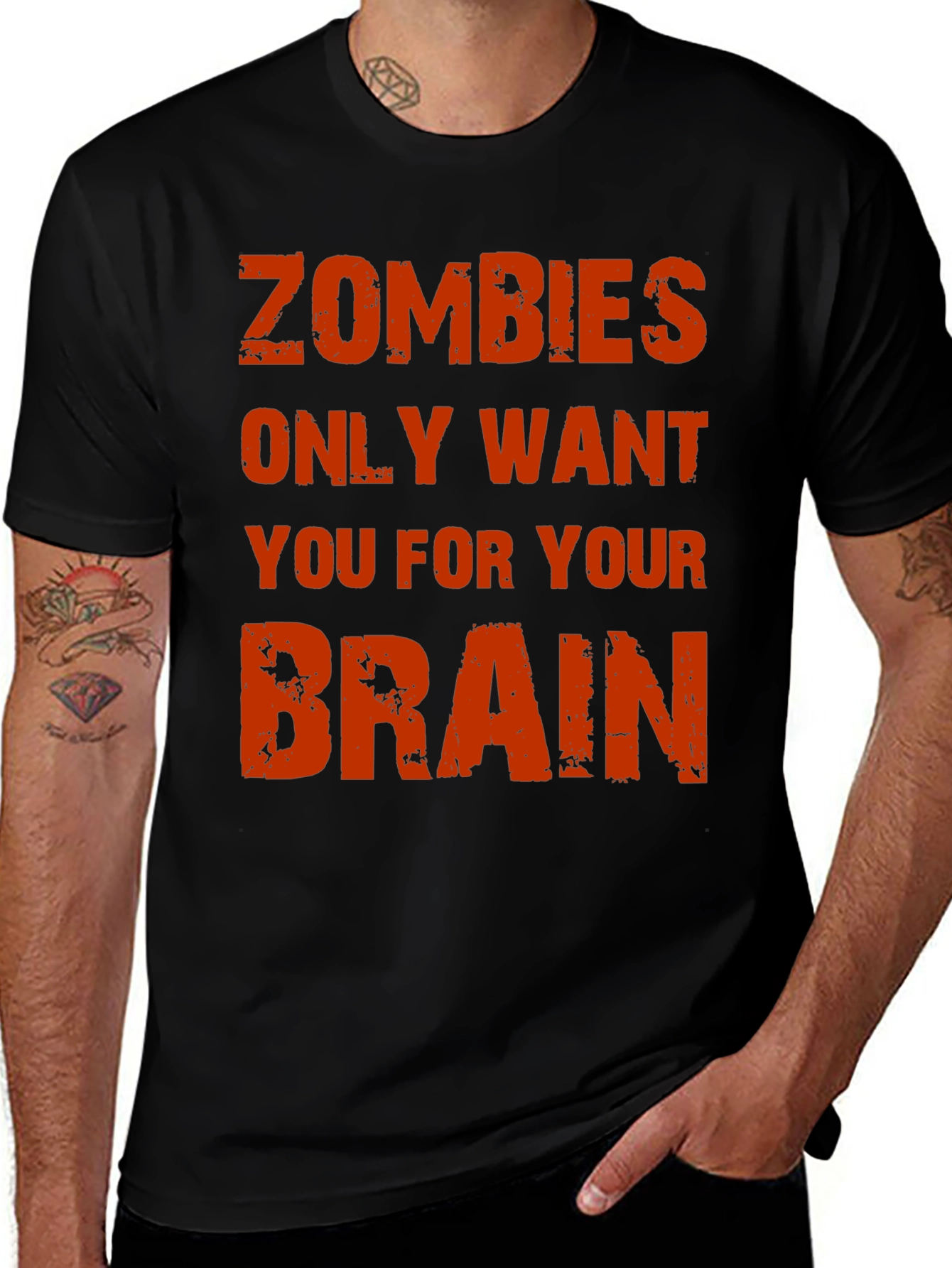Variant 12 of Zombies Want Your Brain Funny Graphic T-Shirt
