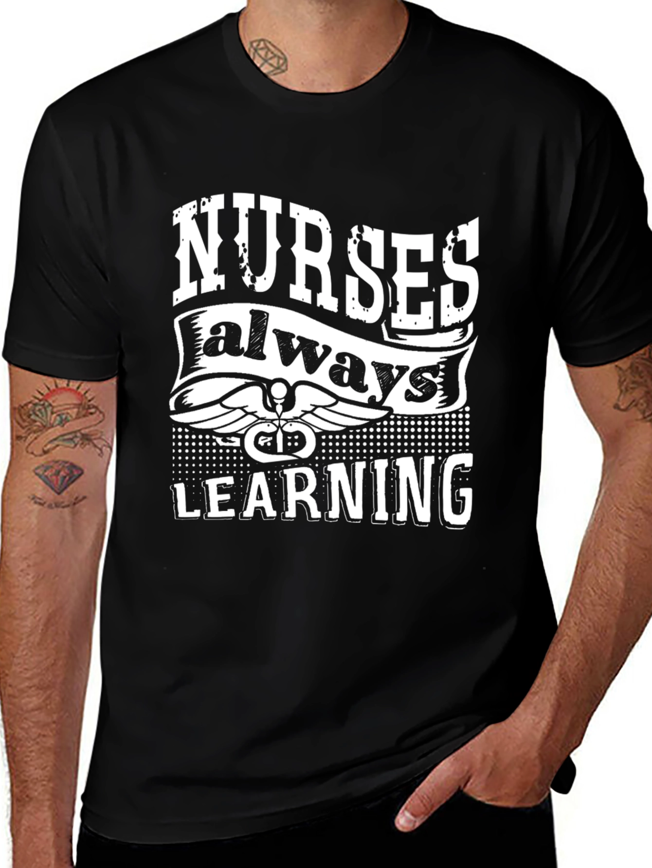 Variant 10 of Nurses Always Learning Black T-Shirt