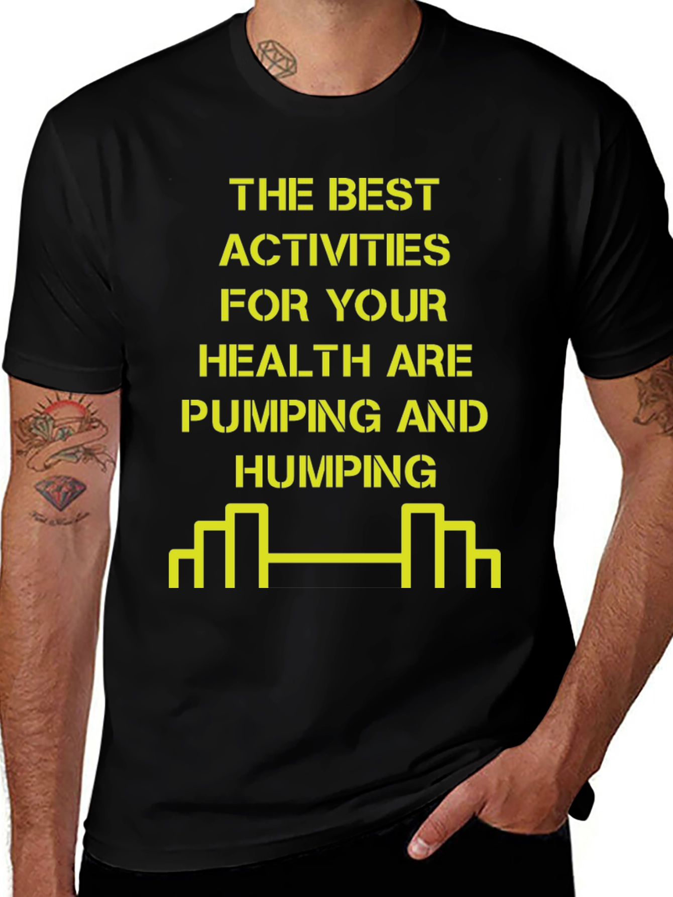 Funny Workout Shirt: Pumping and Humping - Gym Humor
