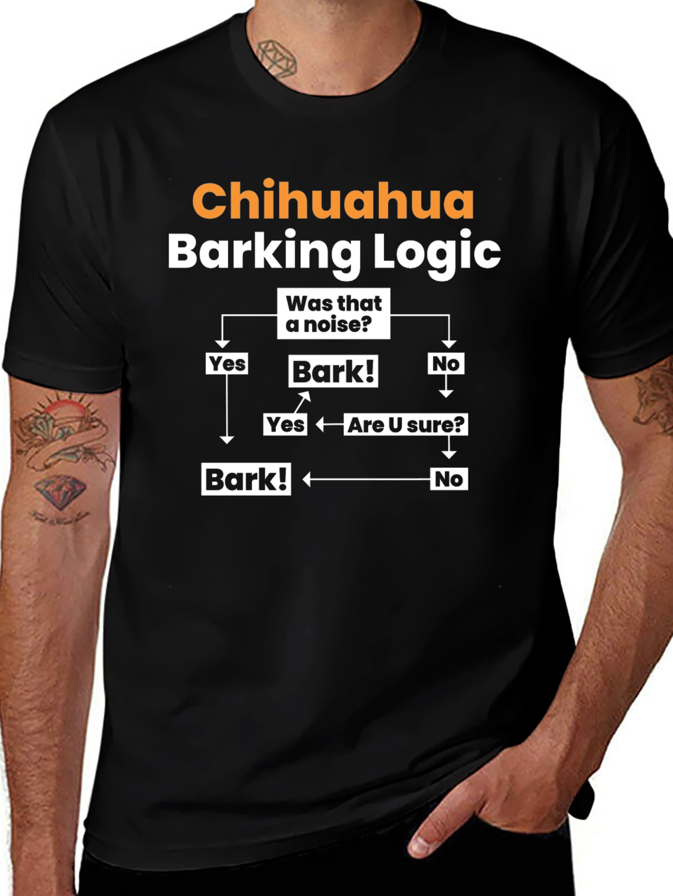 Variant 13 of Chihuahua Barking Logic Graphic T-Shirt