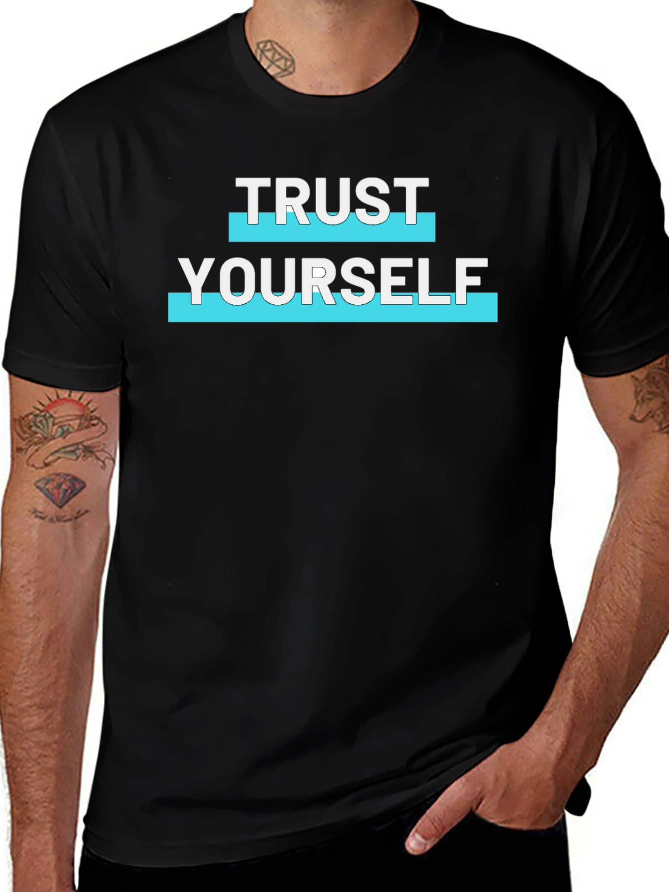Trust Yourself Graphic Tee - Stylish Black T-Shirt