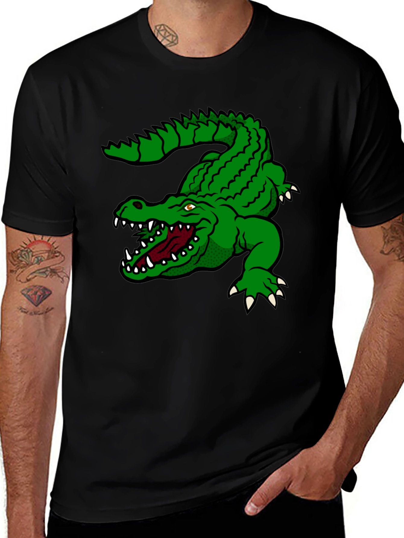 Variant 15 of Green Alligator Graphic T-Shirt - Bold Style