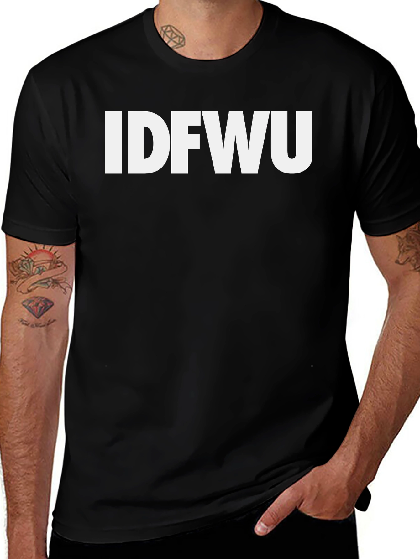Variant 15 of IDFWU Graphic Tee - Bold Statement Black T-Shirt