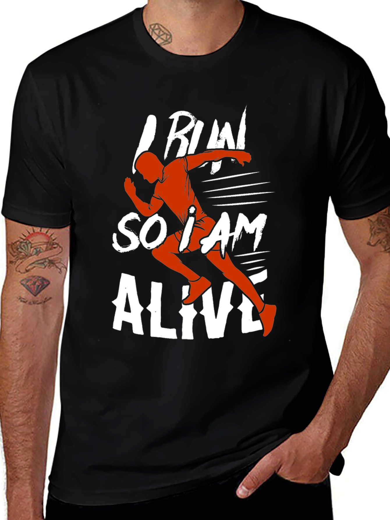 Variant 23 of I Run So I Am Alive Graphic Tee - Athletic Style