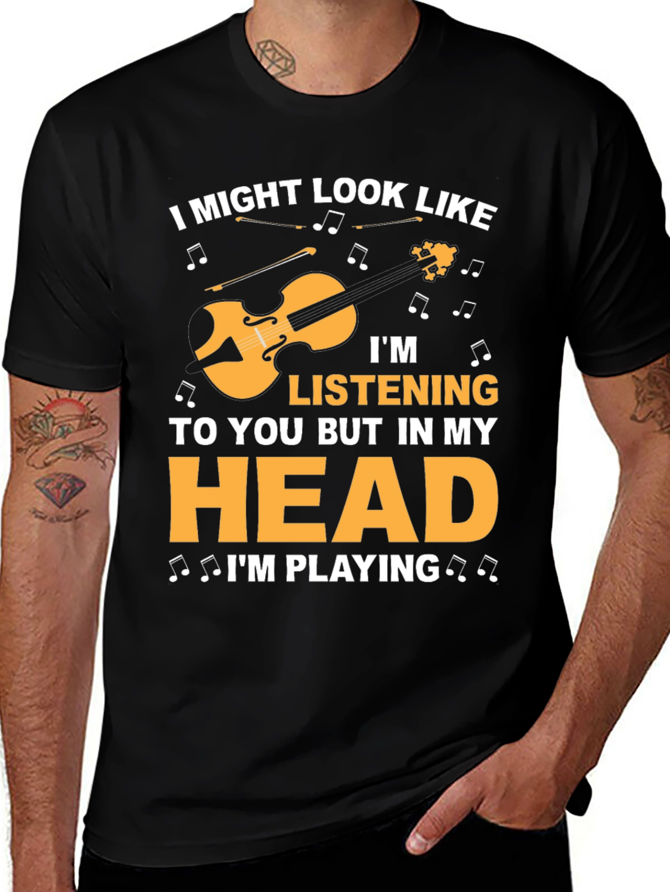 Variant 6 of Violin Player T-Shirt: I'm Playing In My Head
