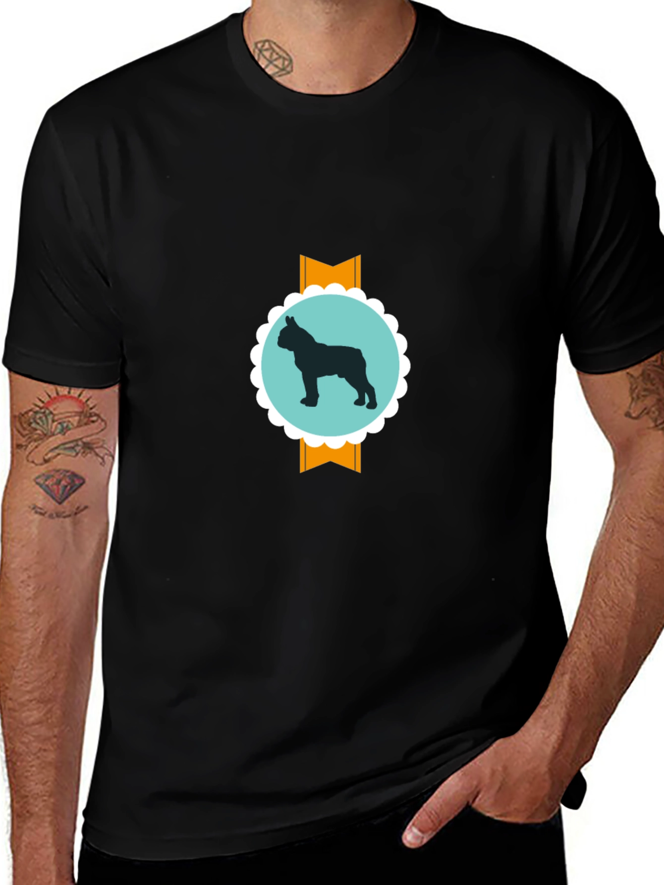Variant 15 of Dog Silhouette Graphic Tee - Modern Casual Style