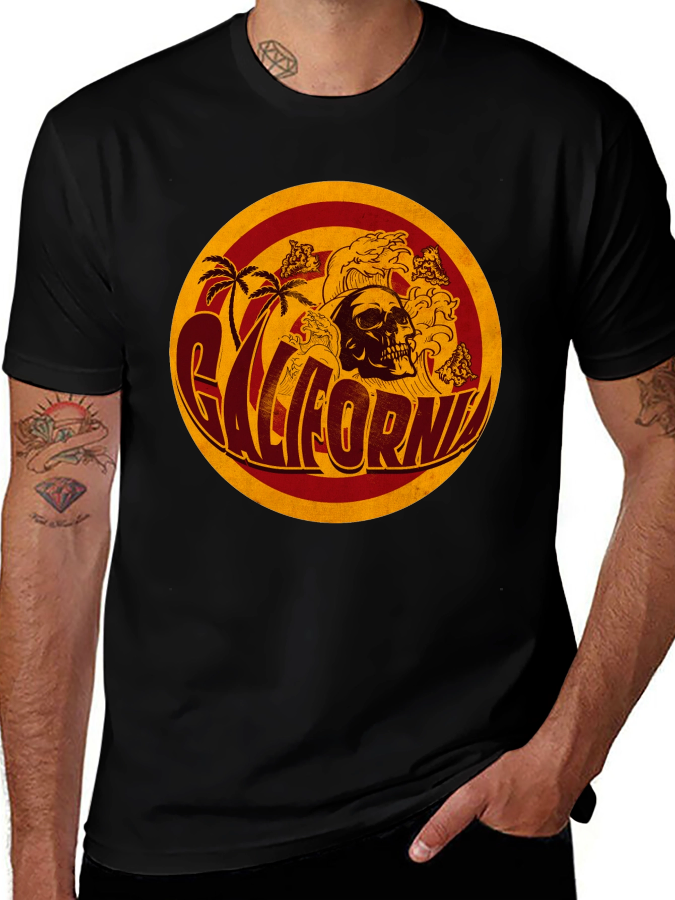 Variant 11 of California Skull Graphic T-Shirt - Retro Style