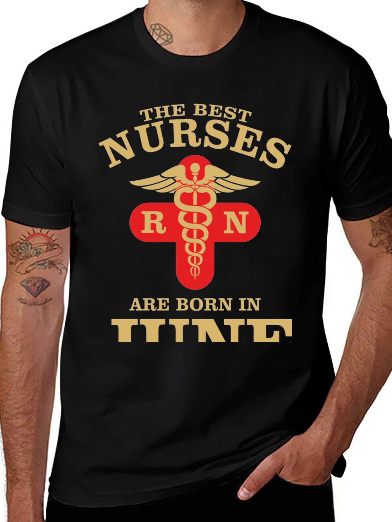Variant 19 of Best Nurses Born In June Black Graphic T-Shirt