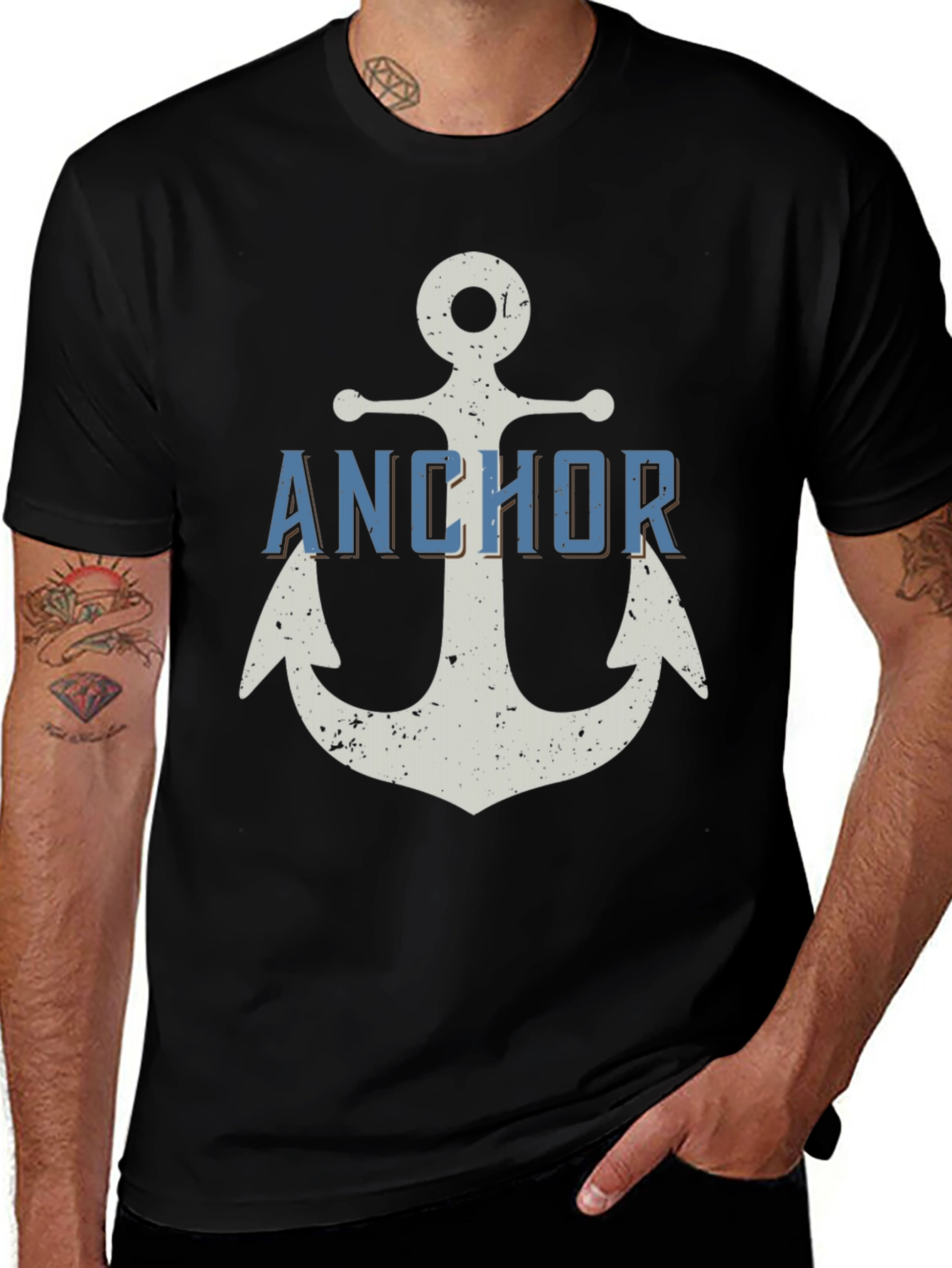 Variant 19 of Anchor Graphic T-Shirt - Black Cotton Tee