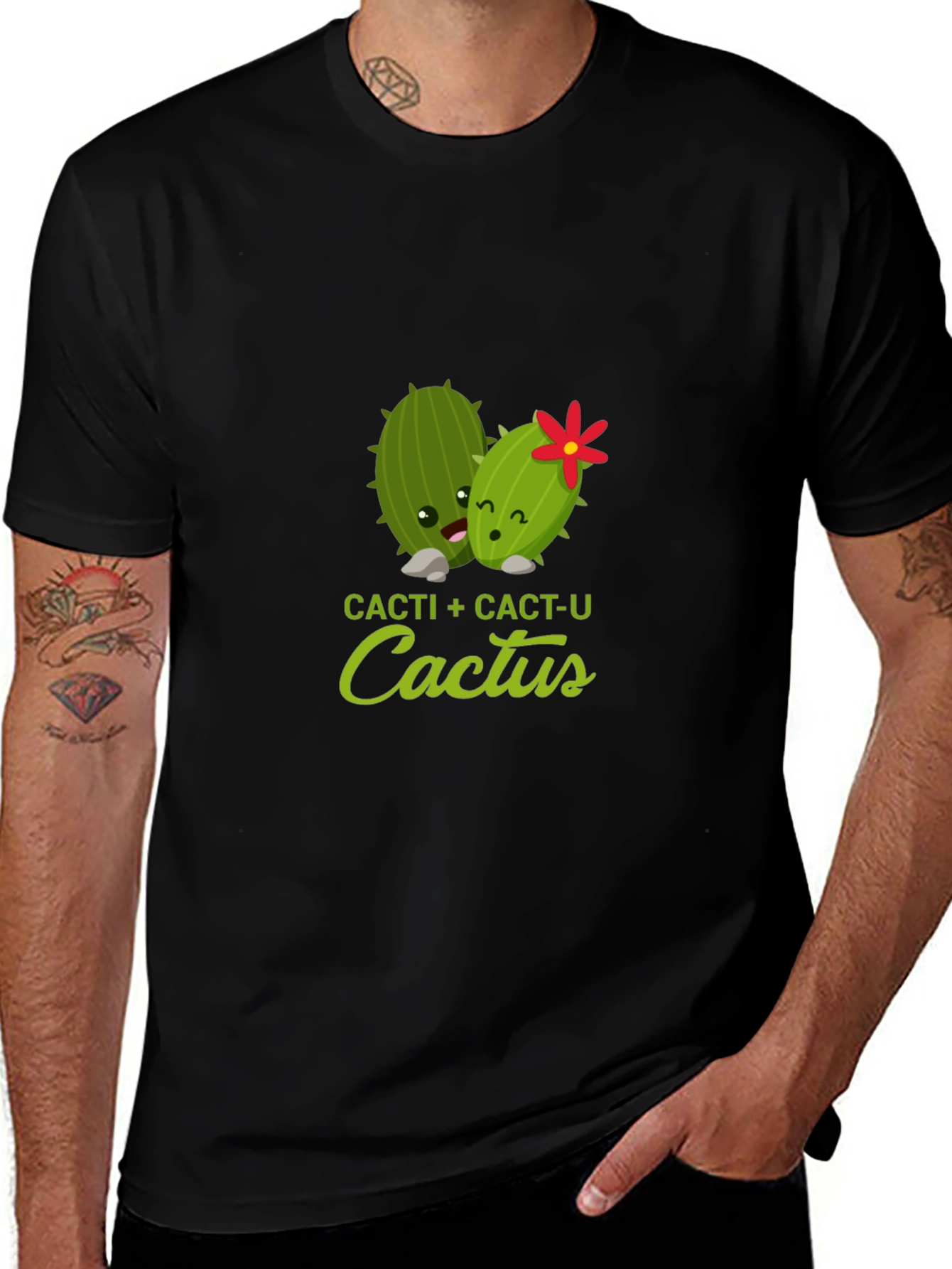 Cacti + Cact-U Cactus Graphic Tee - Black Cotton T-Shirt