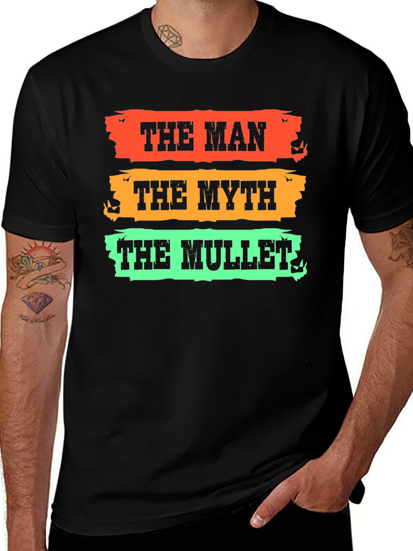 Variant 13 of The Man, The Myth, The Mullet Black Graphic Tee