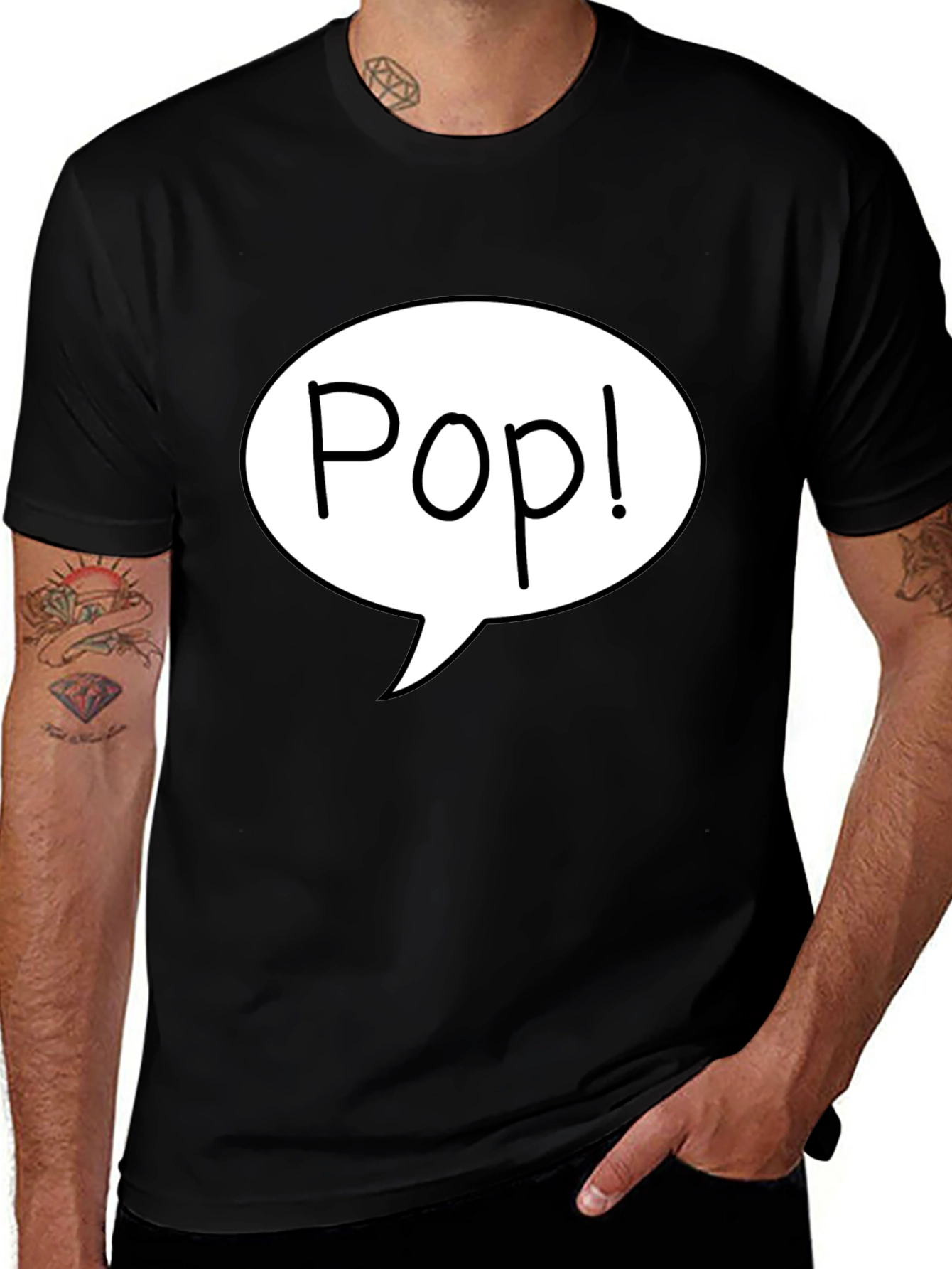 Pop! Graphic Print Black T-Shirt