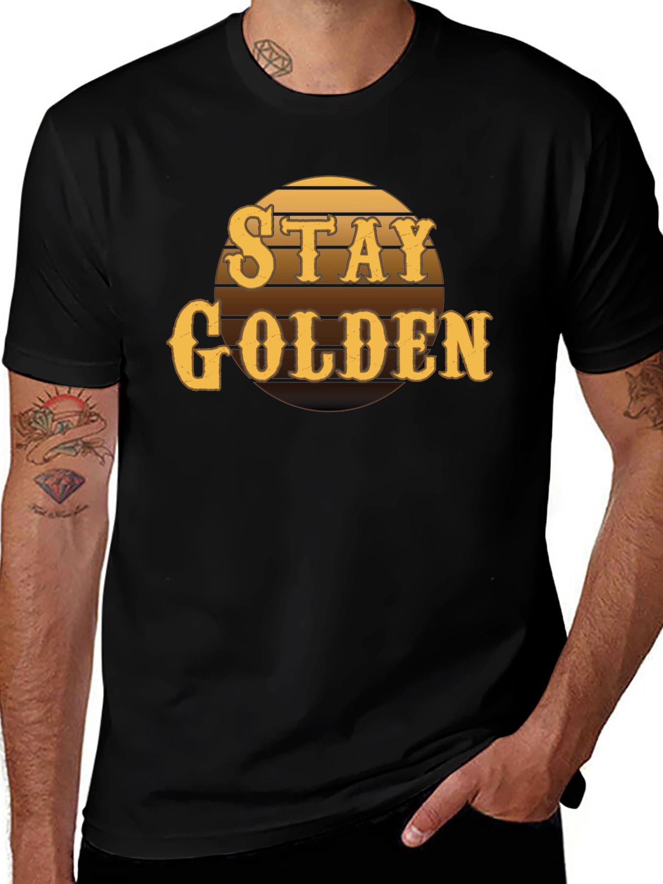 Variant 10 of Stay Golden Graphic Tee - Retro Style Men's T-Shirt