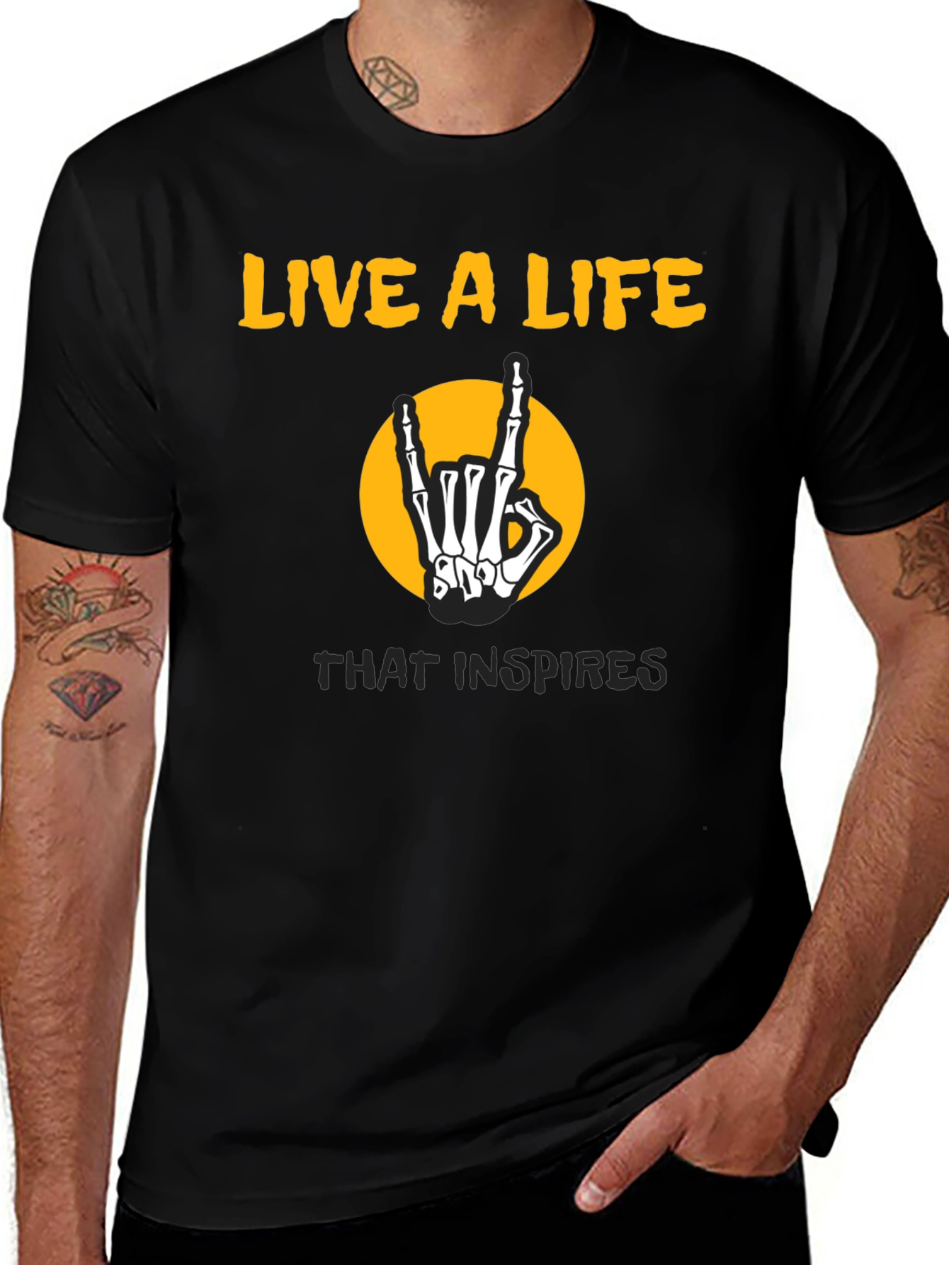 Variant 26 of Live a Life Skeleton Hand T-Shirt