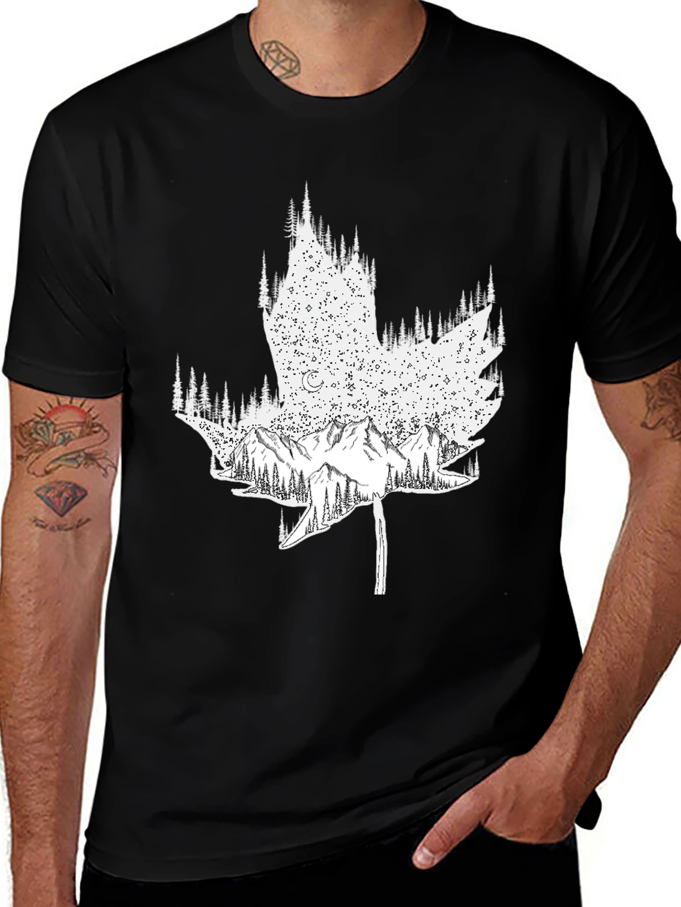Variant 29 of Maple Leaf Mountain Forest Graphic Tee