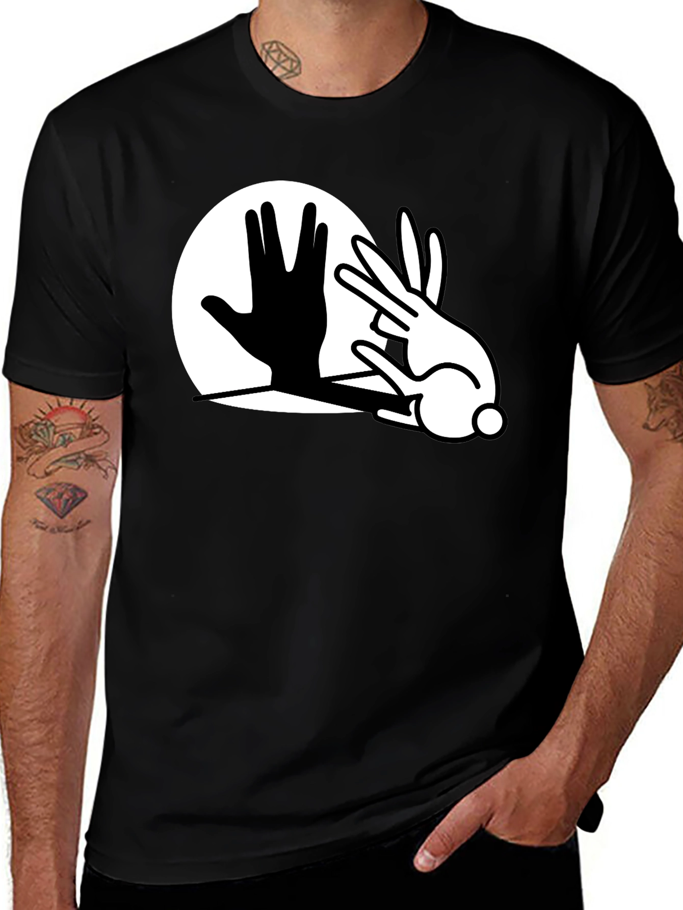 Hand Shadow Puppet Bunny Tee