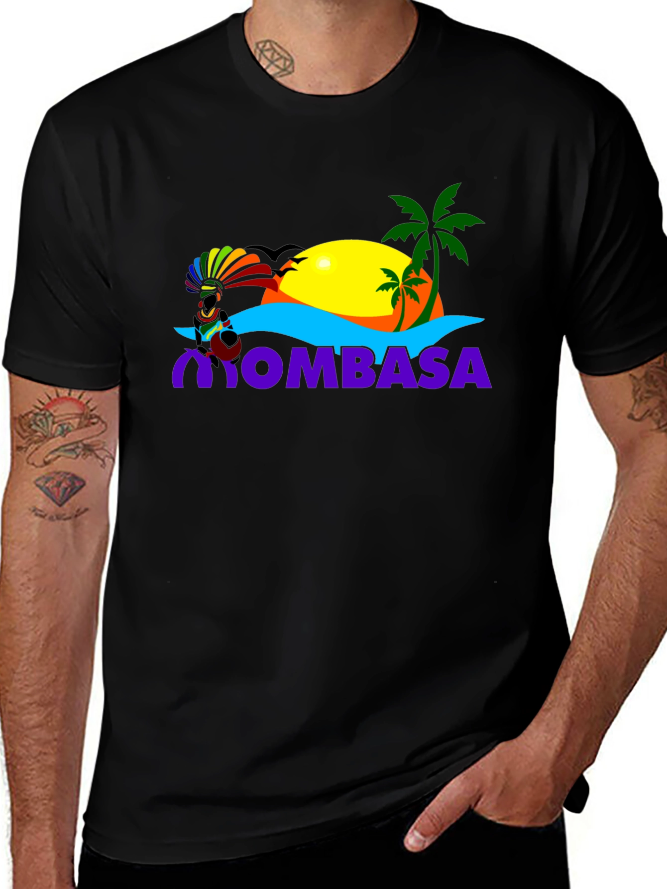 Mombasa Graphic Tee - Black T-Shirt