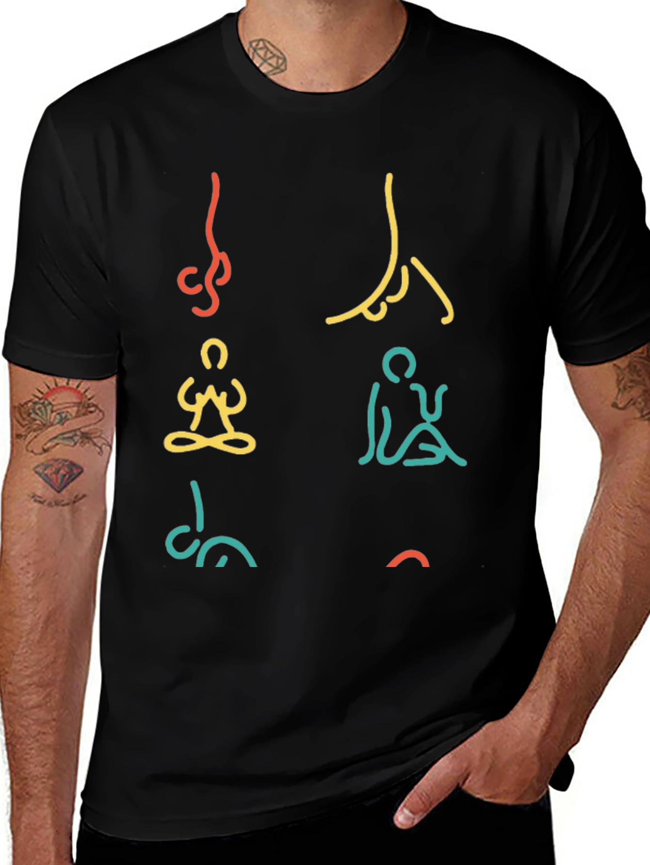 Variant 14 of Yoga Pose Graphic Tee - Minimalist Black T-Shirt