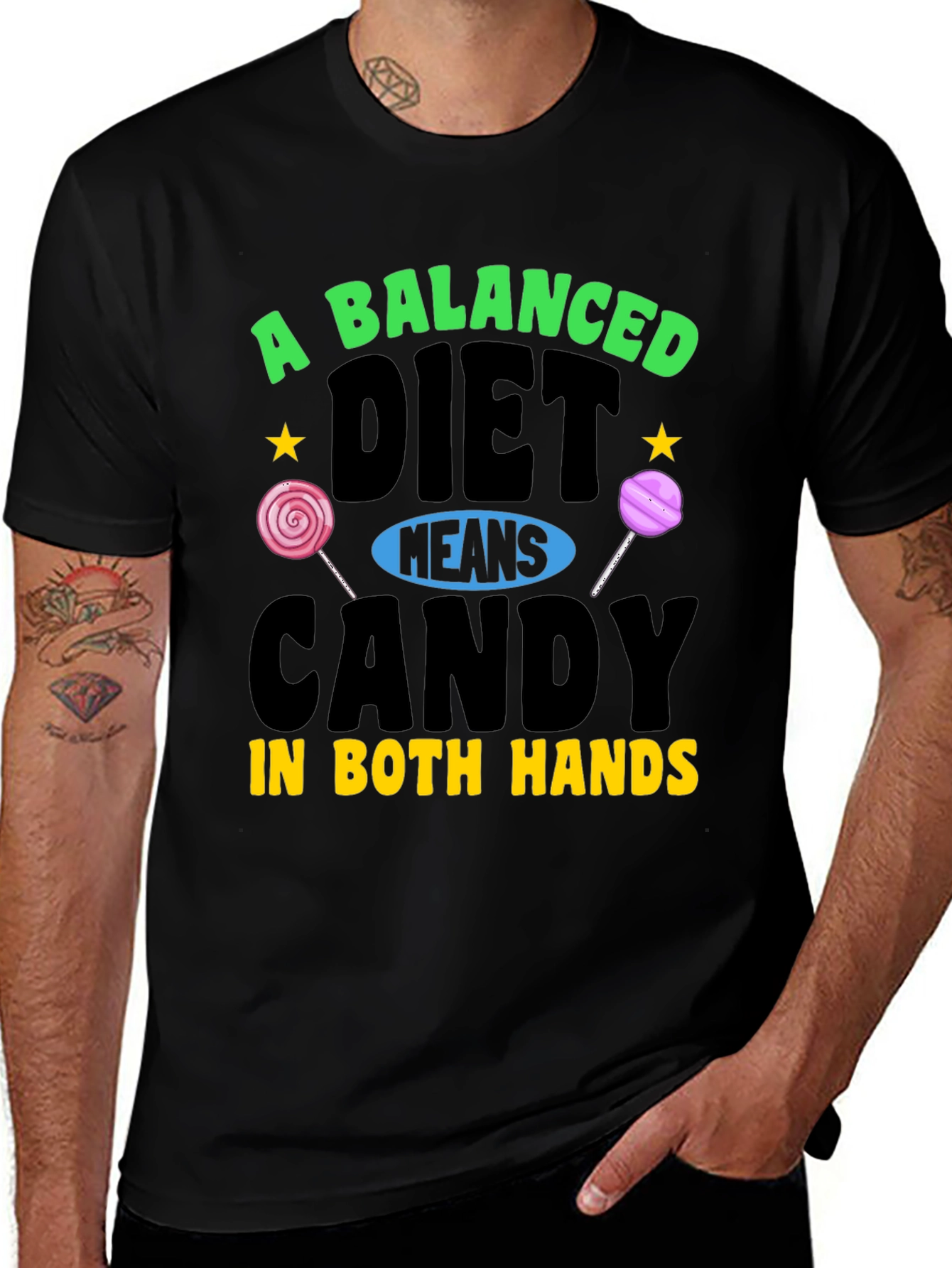 Variant 21 of Balanced Diet Candy T-Shirt, Funny Graphic Tee