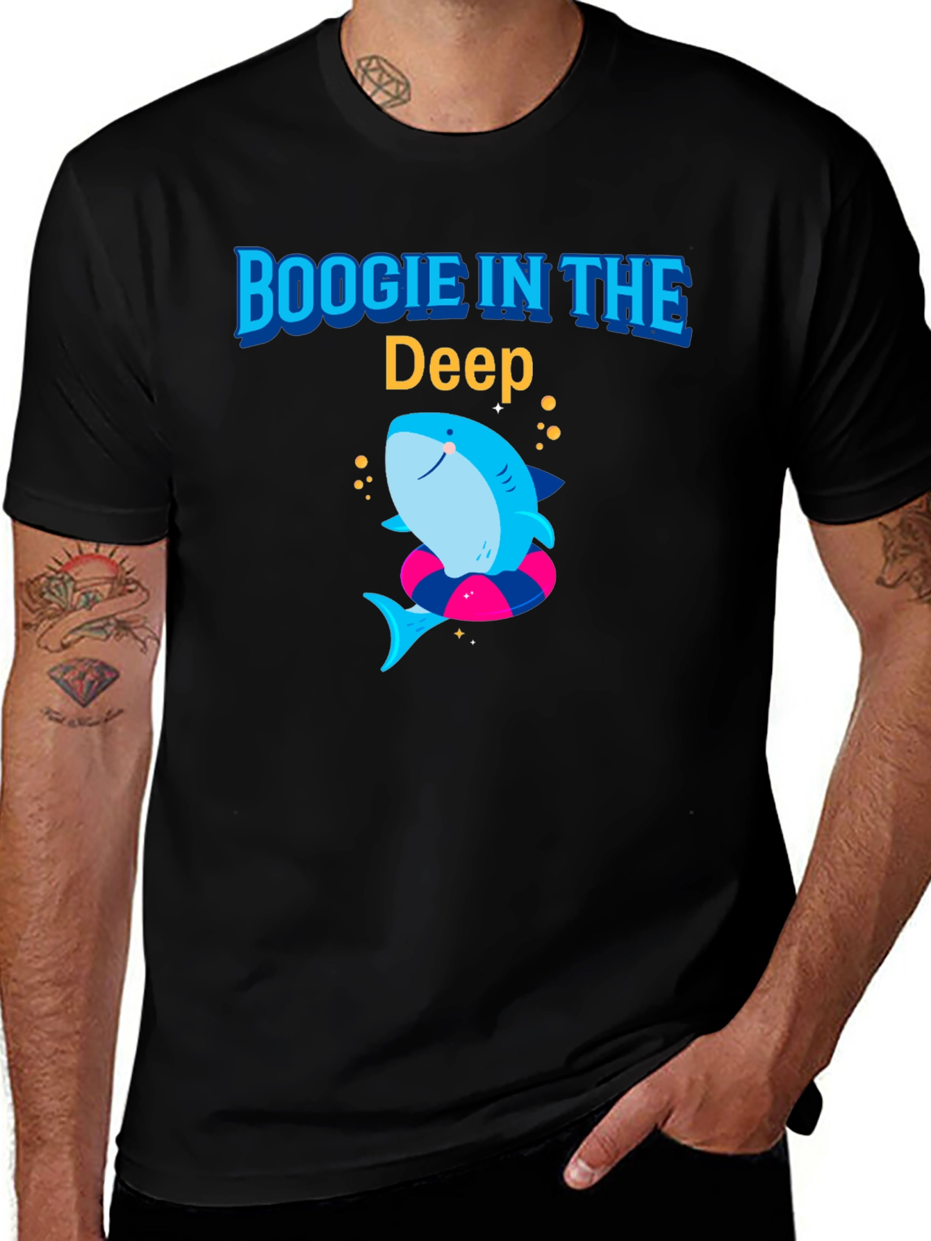 Variant 6 of Boogie in the Deep Graphic T-Shirt - Shark Design