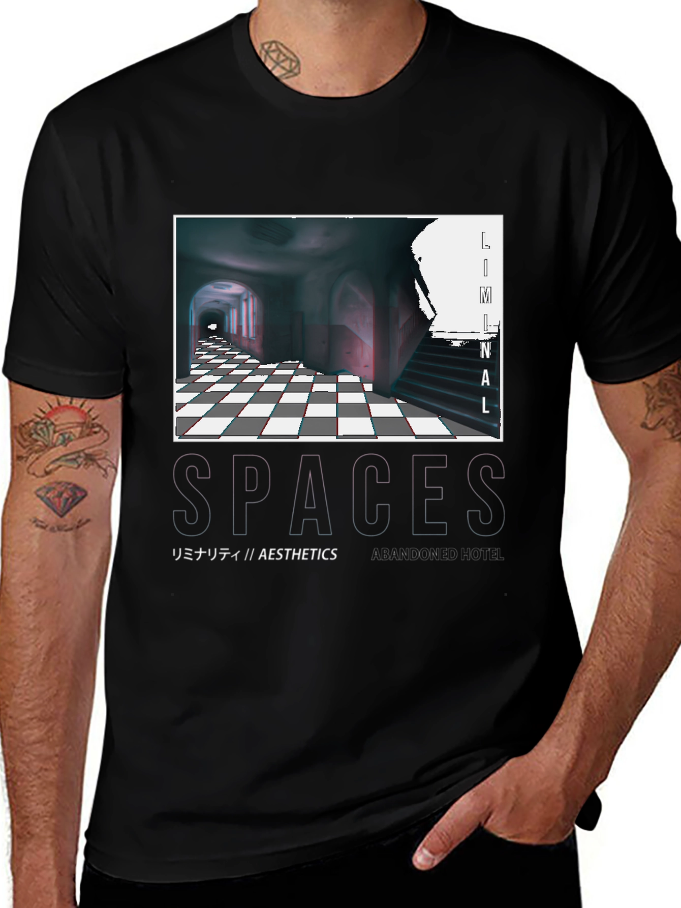 Variant 25 of Liminal Spaces Graphic T-Shirt - Black