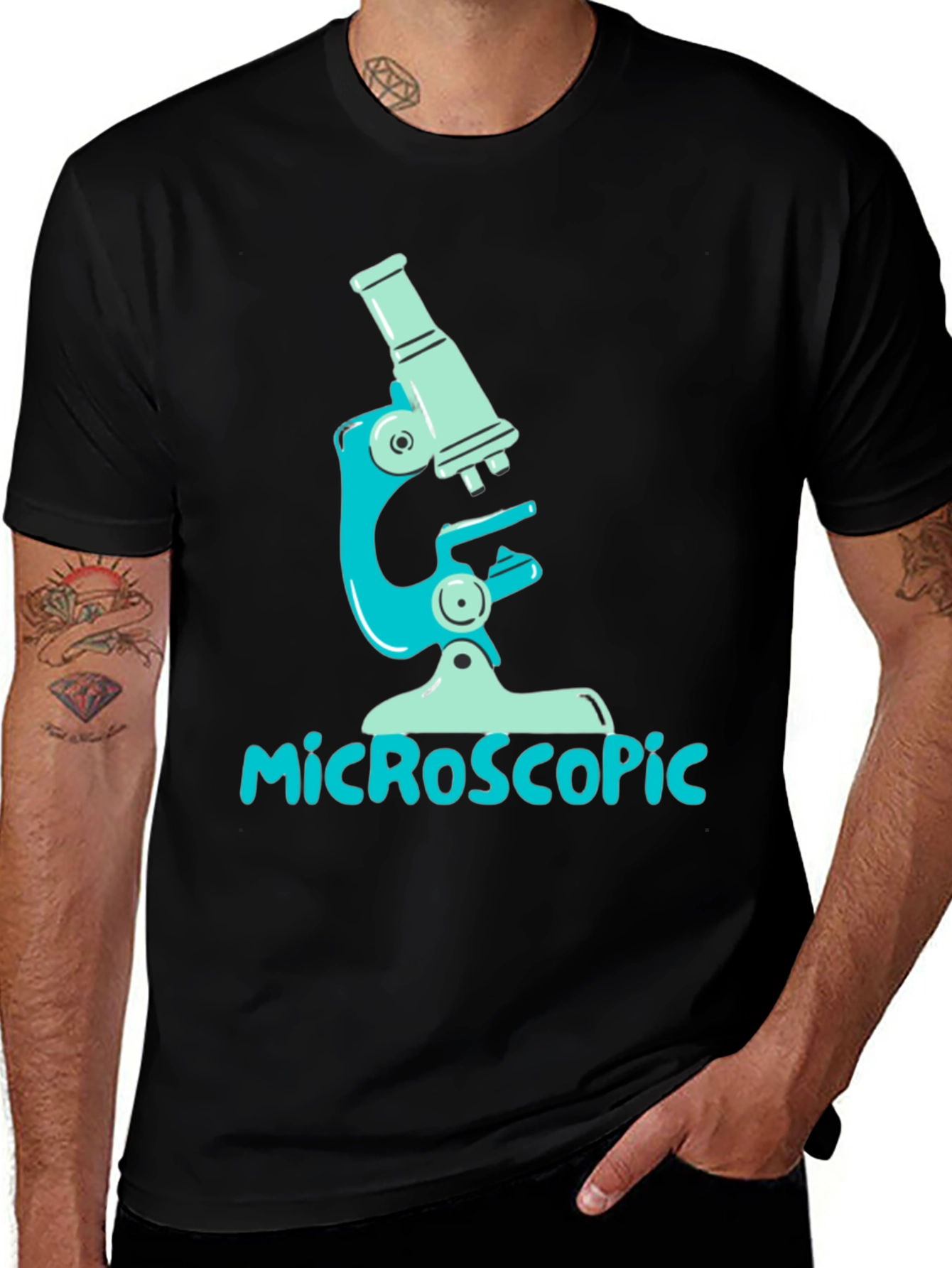 Variant 13 of Microscopic Science T-Shirt - Black Cotton Blend