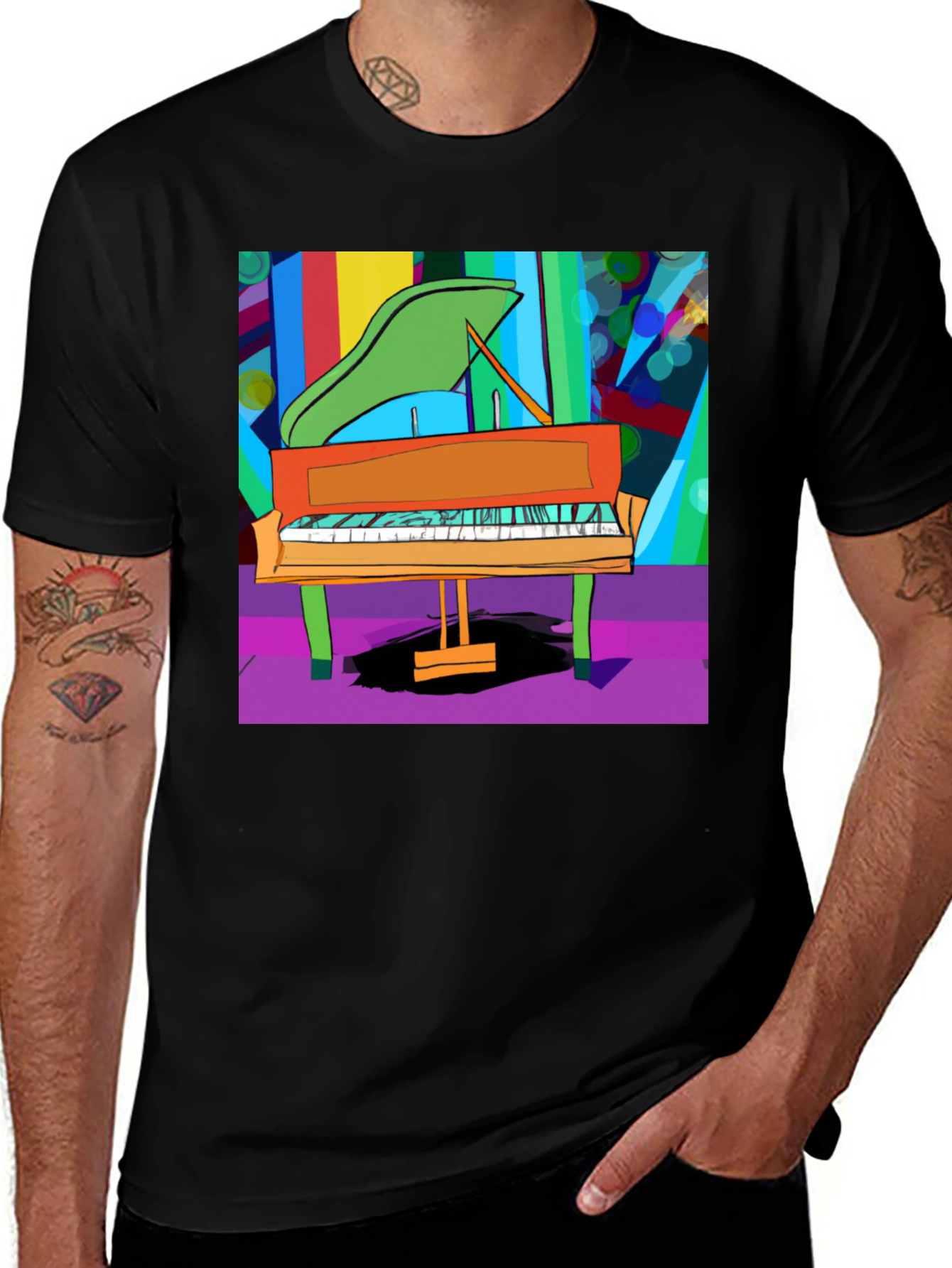 Variant 2 of Abstract Piano Graphic Tee - Unisex Soft Cotton Shirt