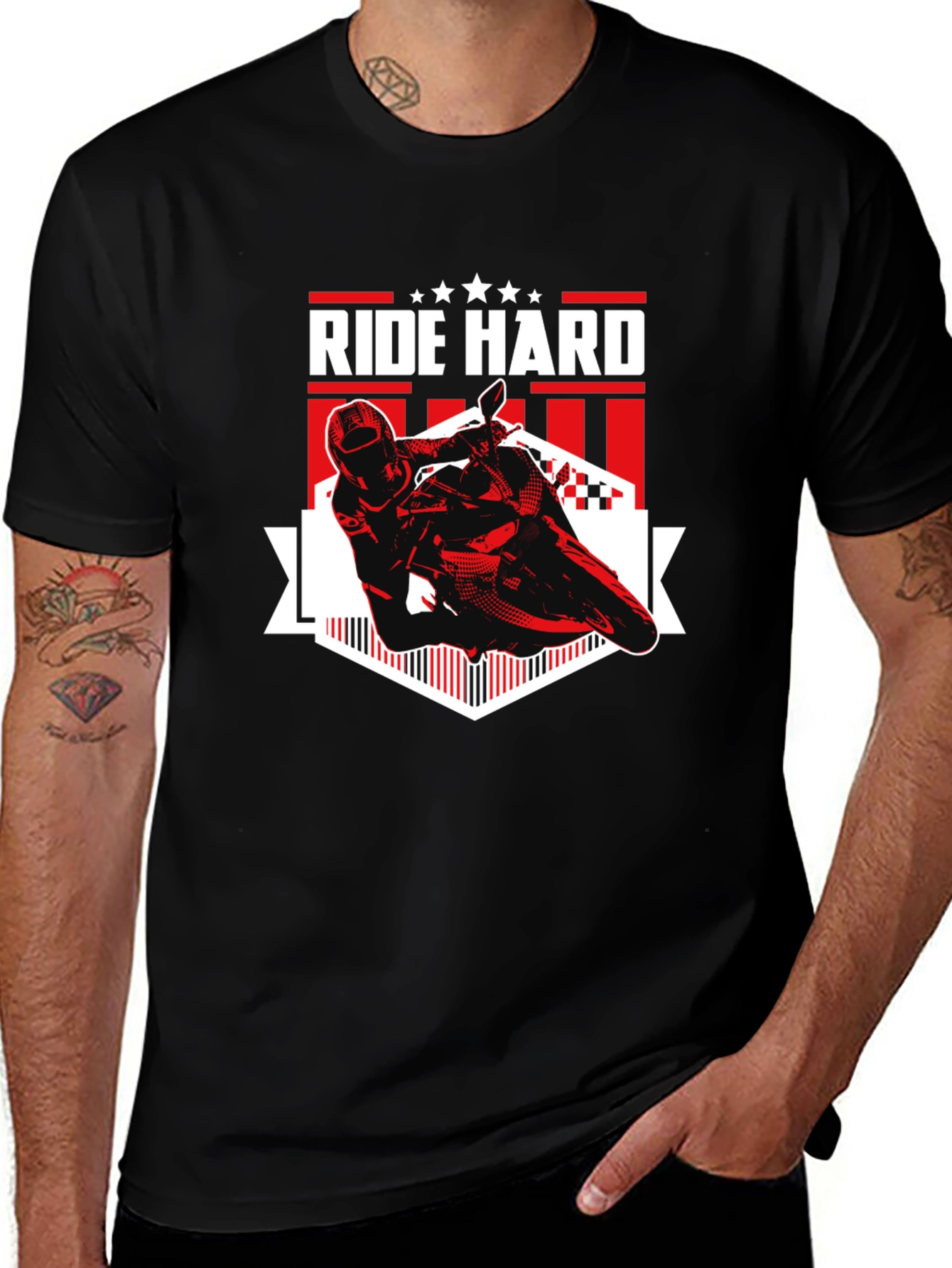 Variant 8 of Ride Hard Motorcycle Graphic T-Shirt