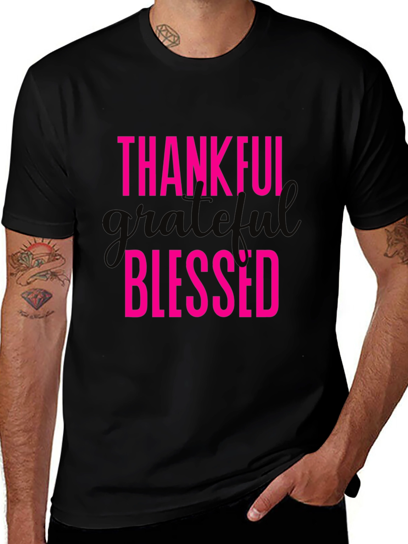 Variant 7 of Thankful Grateful Blessed Graphic Tee