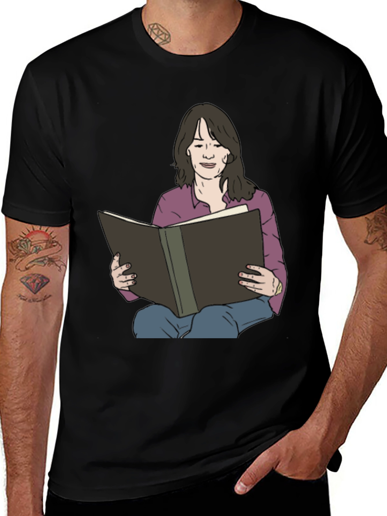 Variant 3 of Woman Reading Book Graphic Tee