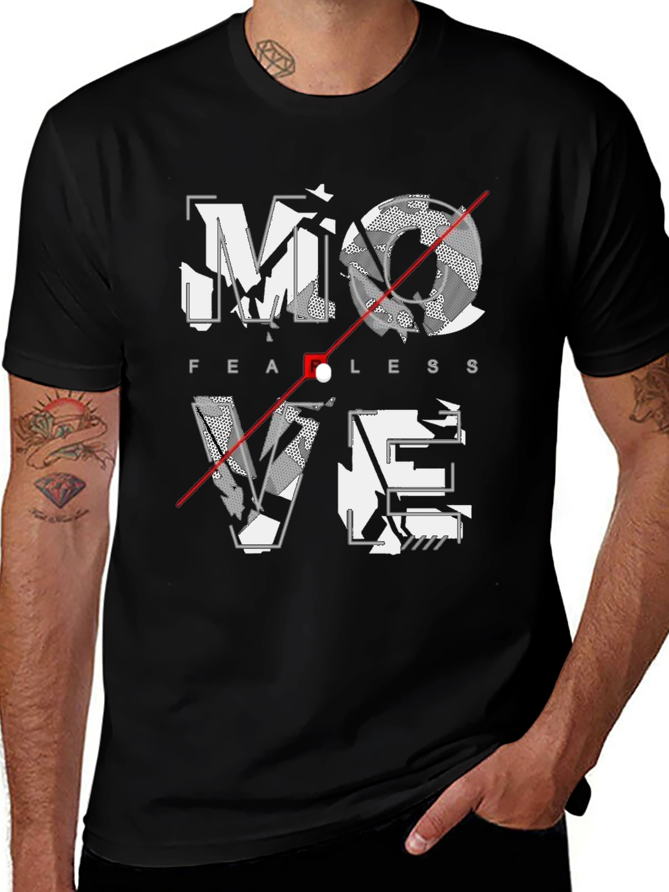 Variant 23 of Fearless Move Graphic Tee - Black