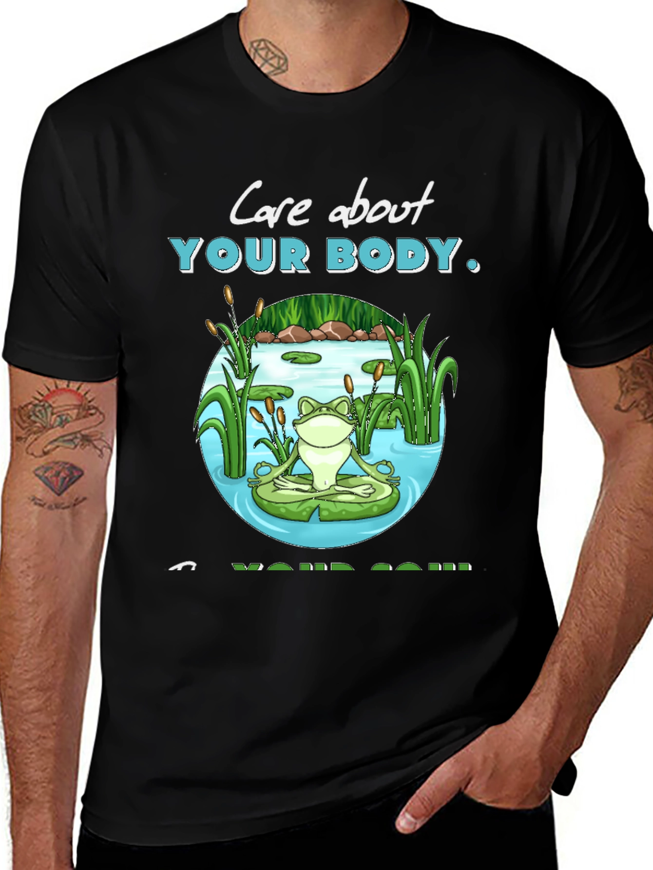 Variant 5 of Frog Yoga Tee - Care About Your Body & Soul T-Shirt