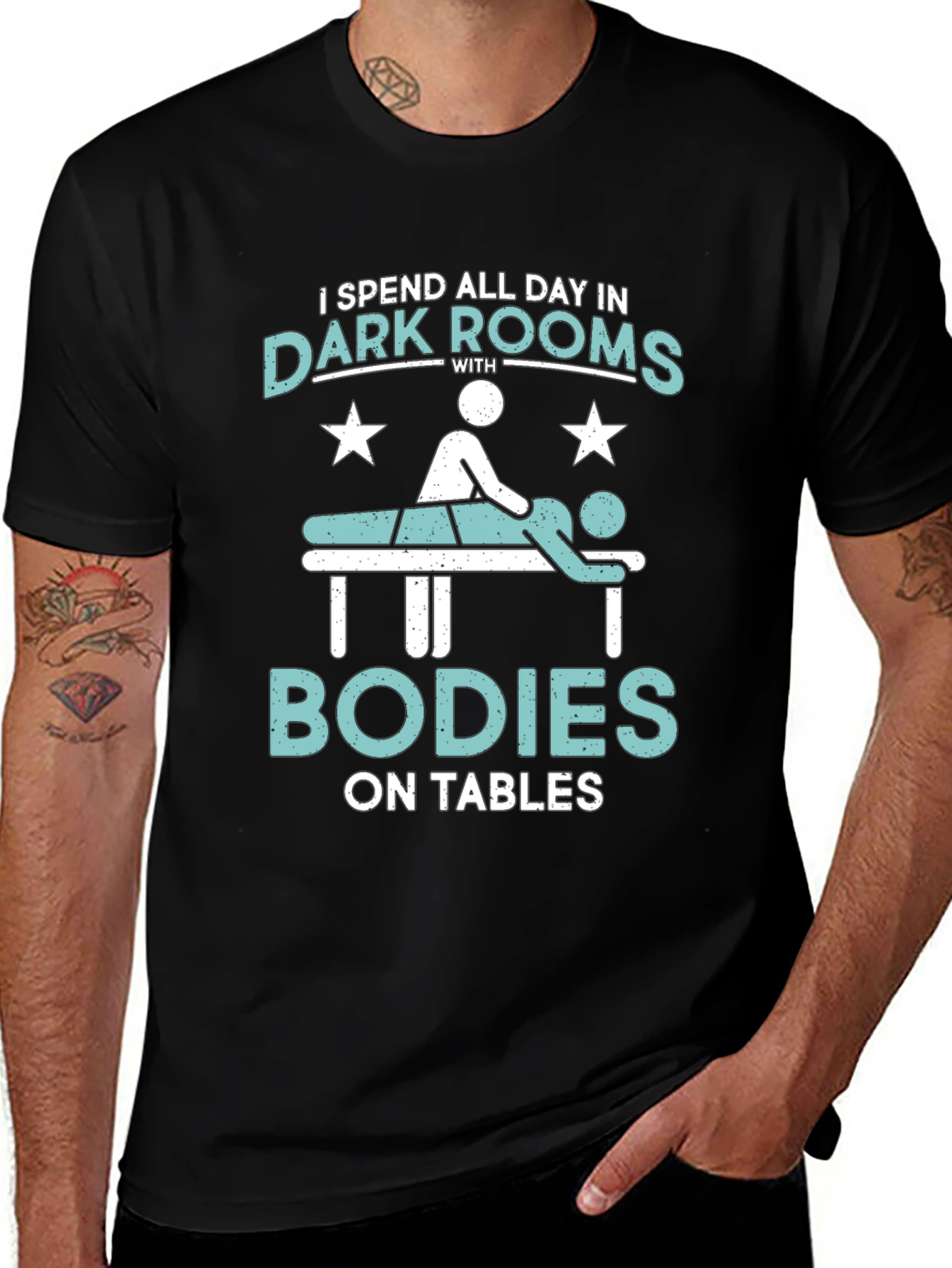 Variant 8 of Massage Therapist T-Shirt - Dark Rooms & Bodies
