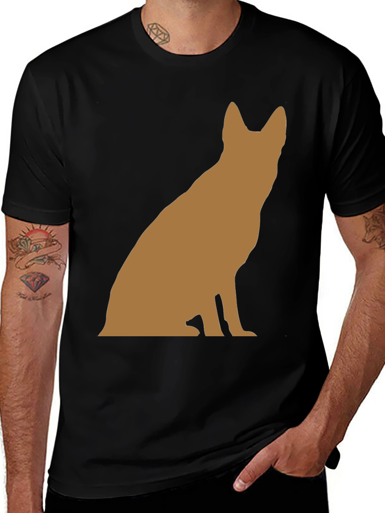 Variant 30 of German Shepherd Silhouette Black T-Shirt
