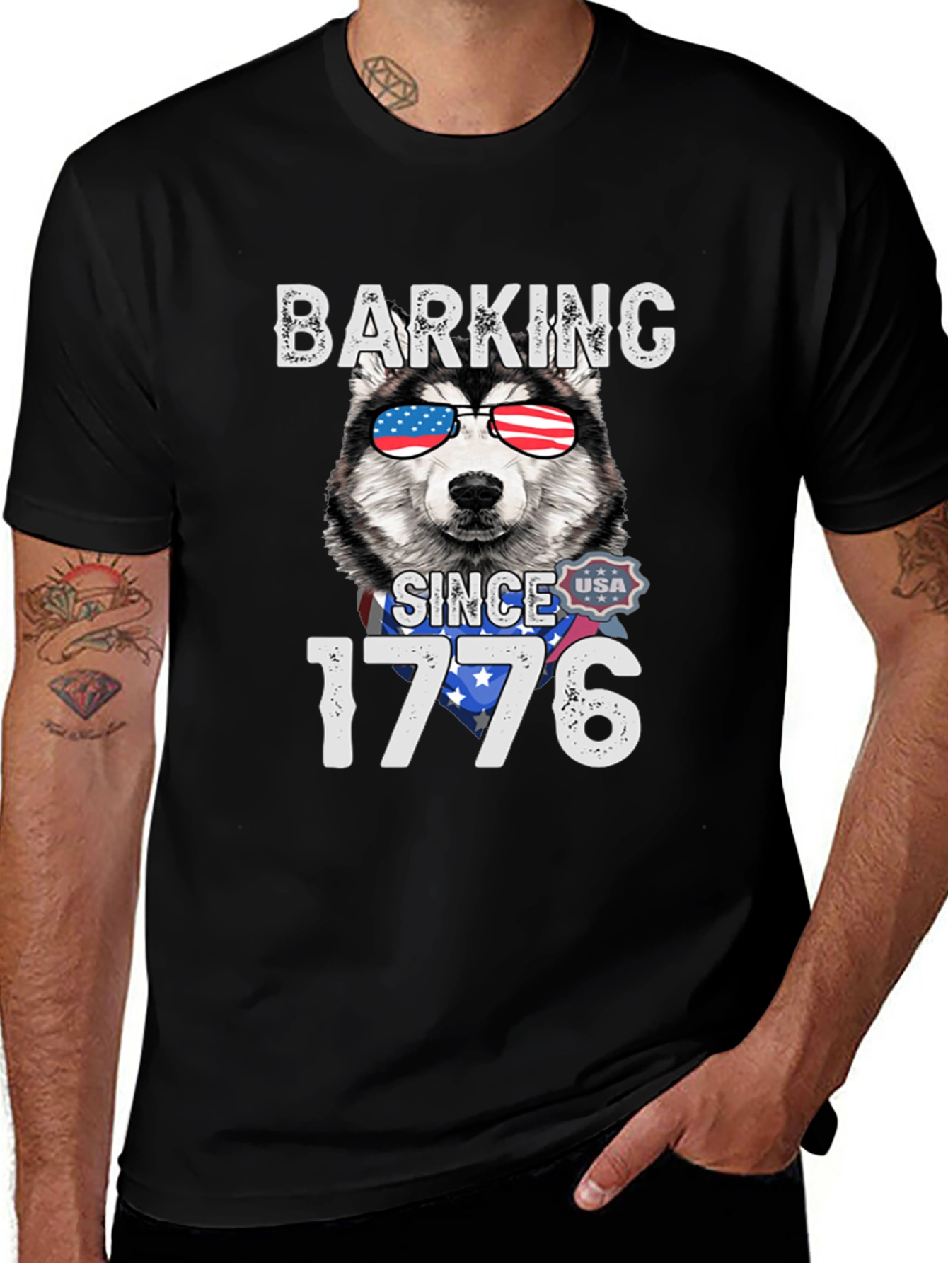 Variant 8 of Barking Since 1776 Patriotic Dog T-Shirt