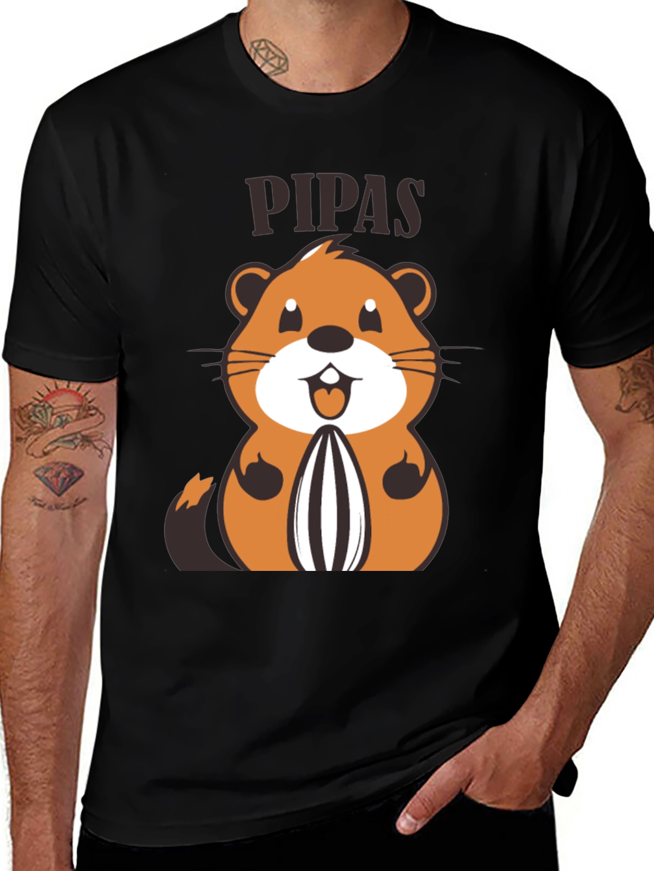 Variant 17 of Funny PIPAS T-Shirt with Cartoon Animal Design