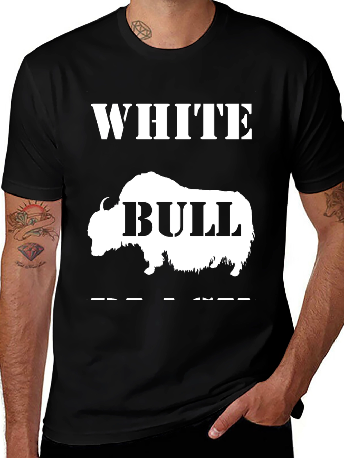 Variant 19 of White Bull Graphic T-Shirt - Unique Animal Design