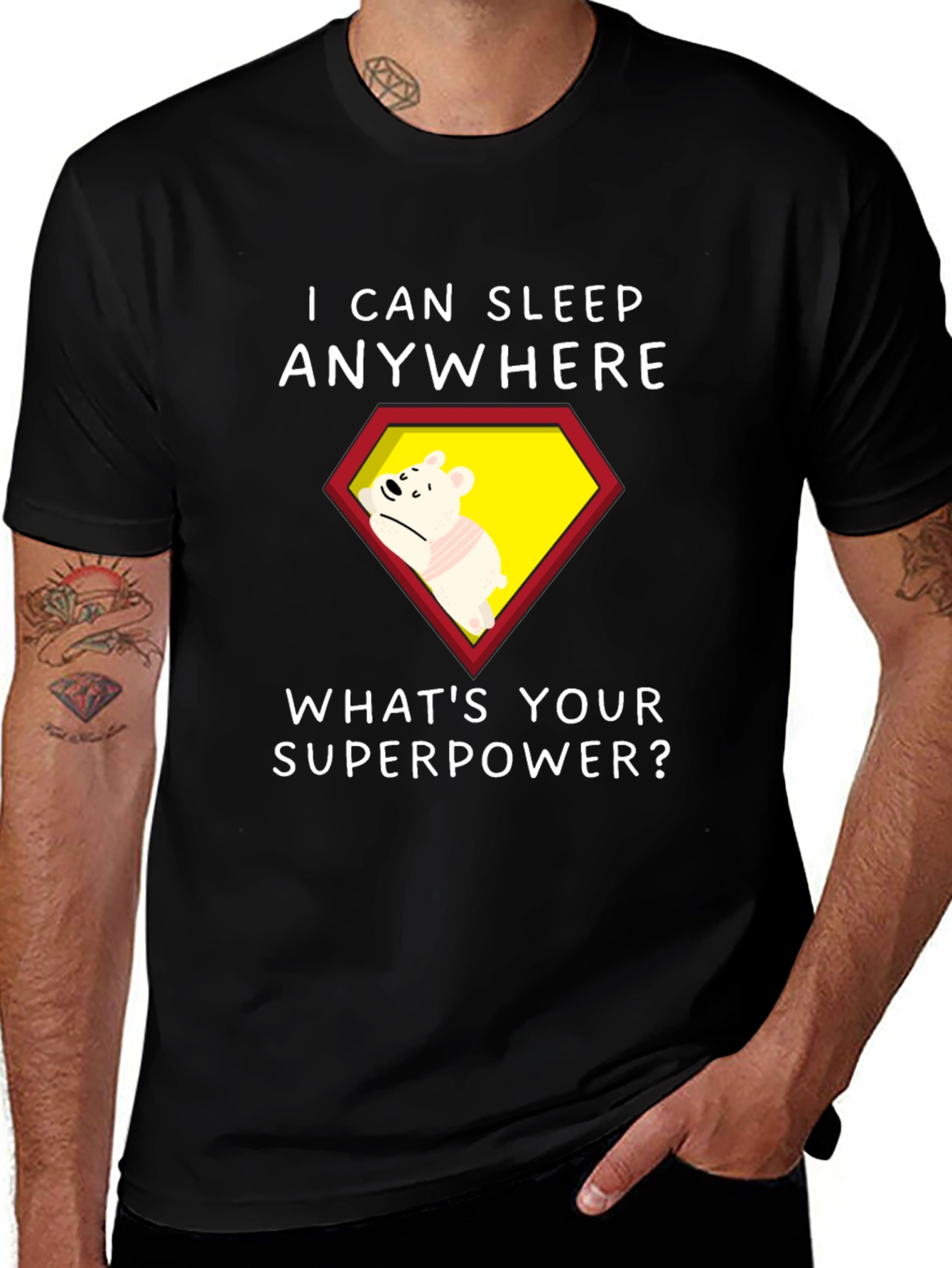 Variant 23 of Funny Sleep Anywhere Superpower T-Shirt