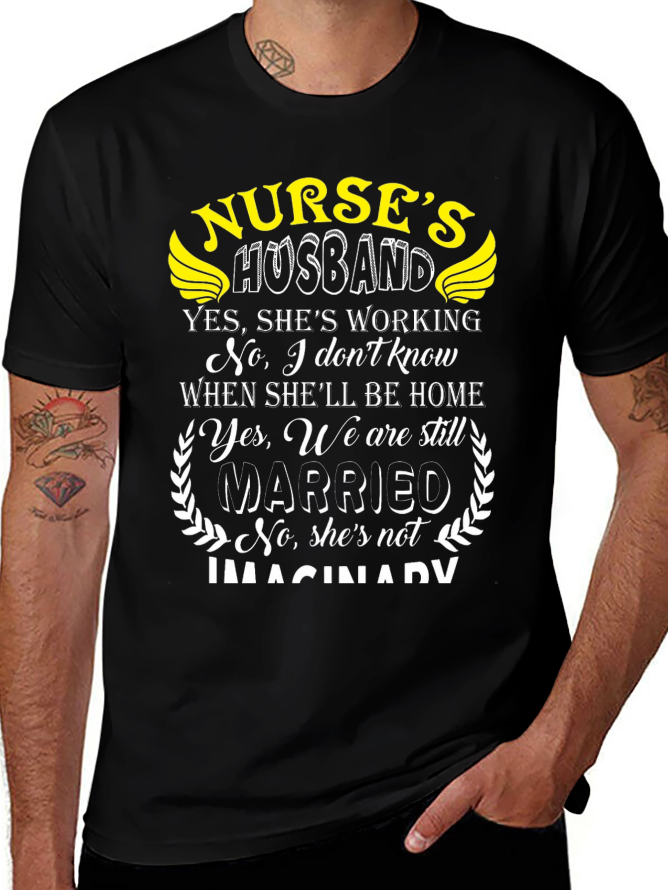 Variant 7 of Nurse's Husband Graphic Tee - Novelty Gift for Men