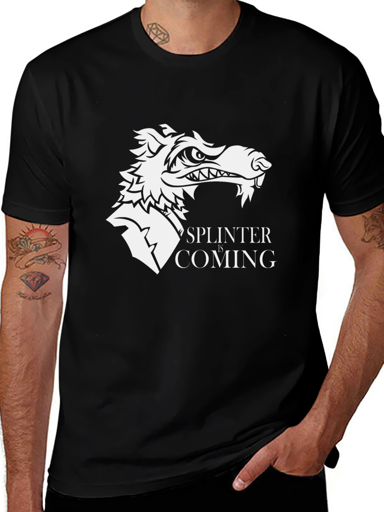 Variant 10 of Splinter Coming Graphic Tee - Men's Black T-Shirt
