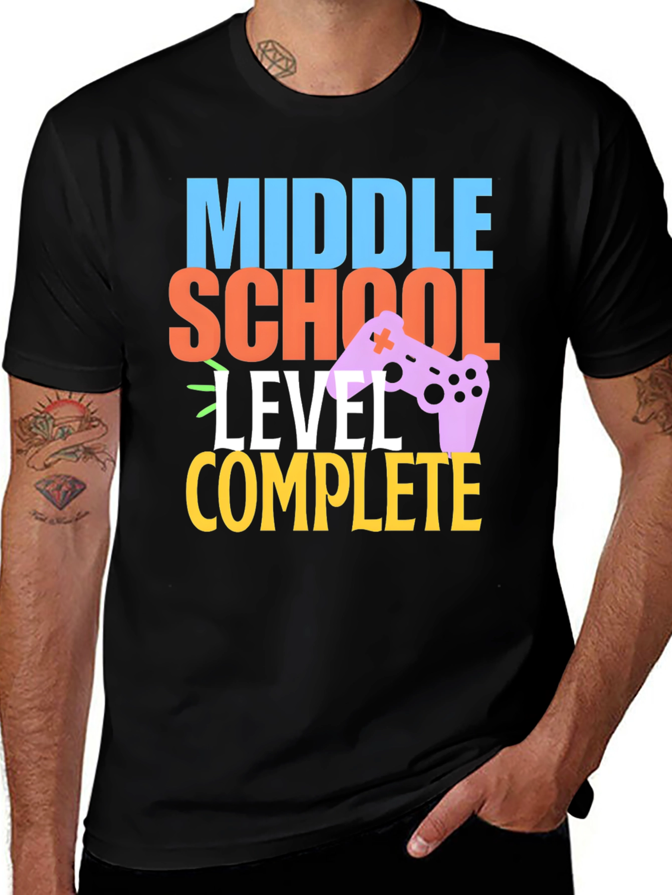 Variant 8 of Middle School Gamer Level Complete T-Shirt