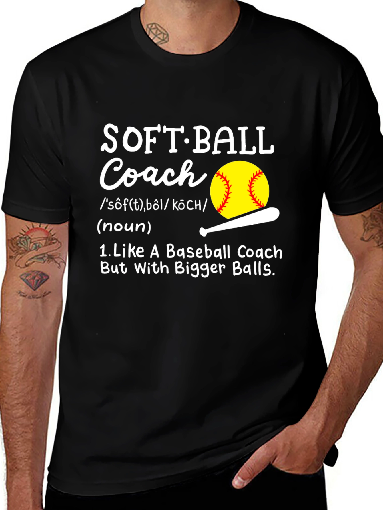 Variant 19 of Softball Coach Funny T-Shirt - Bigger Balls Tee
