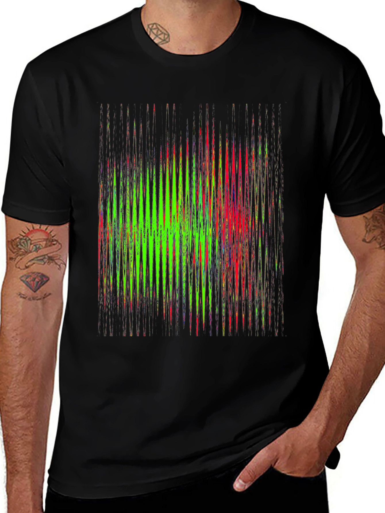 Variant 8 of Abstract Graphic Print Men's Black T-Shirt