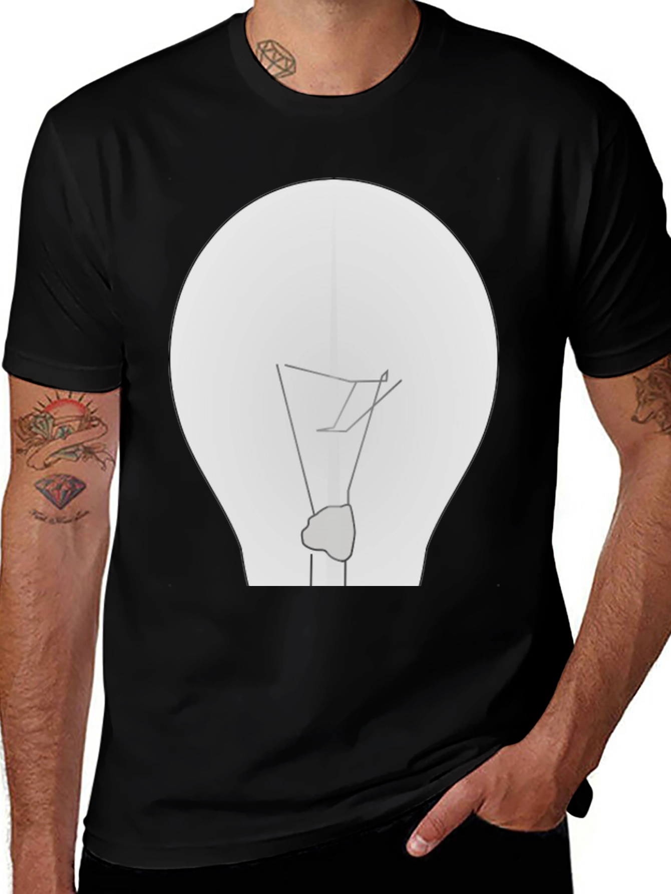 Variant 3 of Creative Idea Bulb Graphic T-Shirt