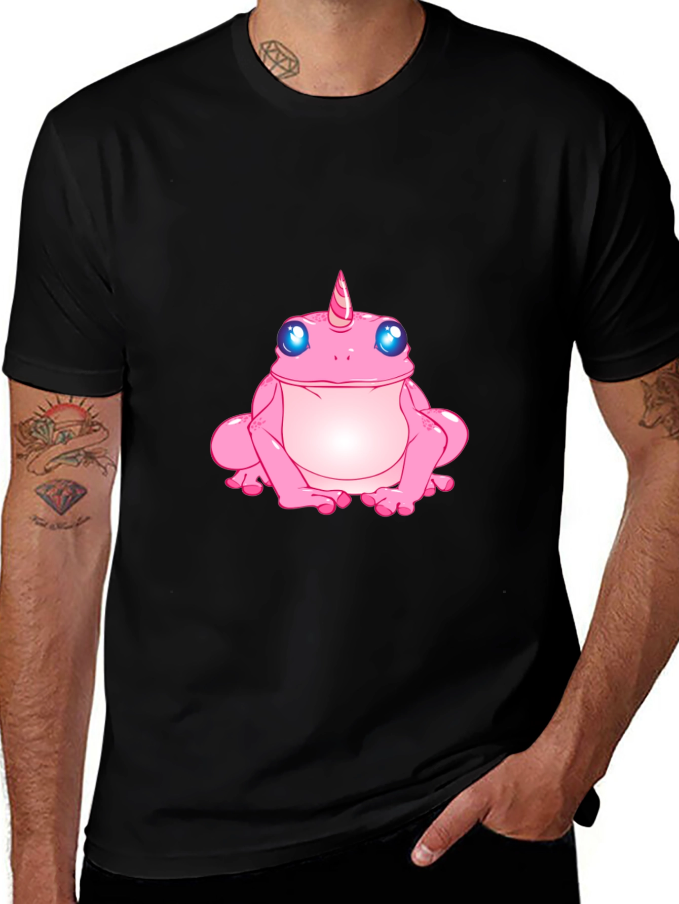 Variant 30 of Unicorn Frog Graphic Tee - Black T-Shirt