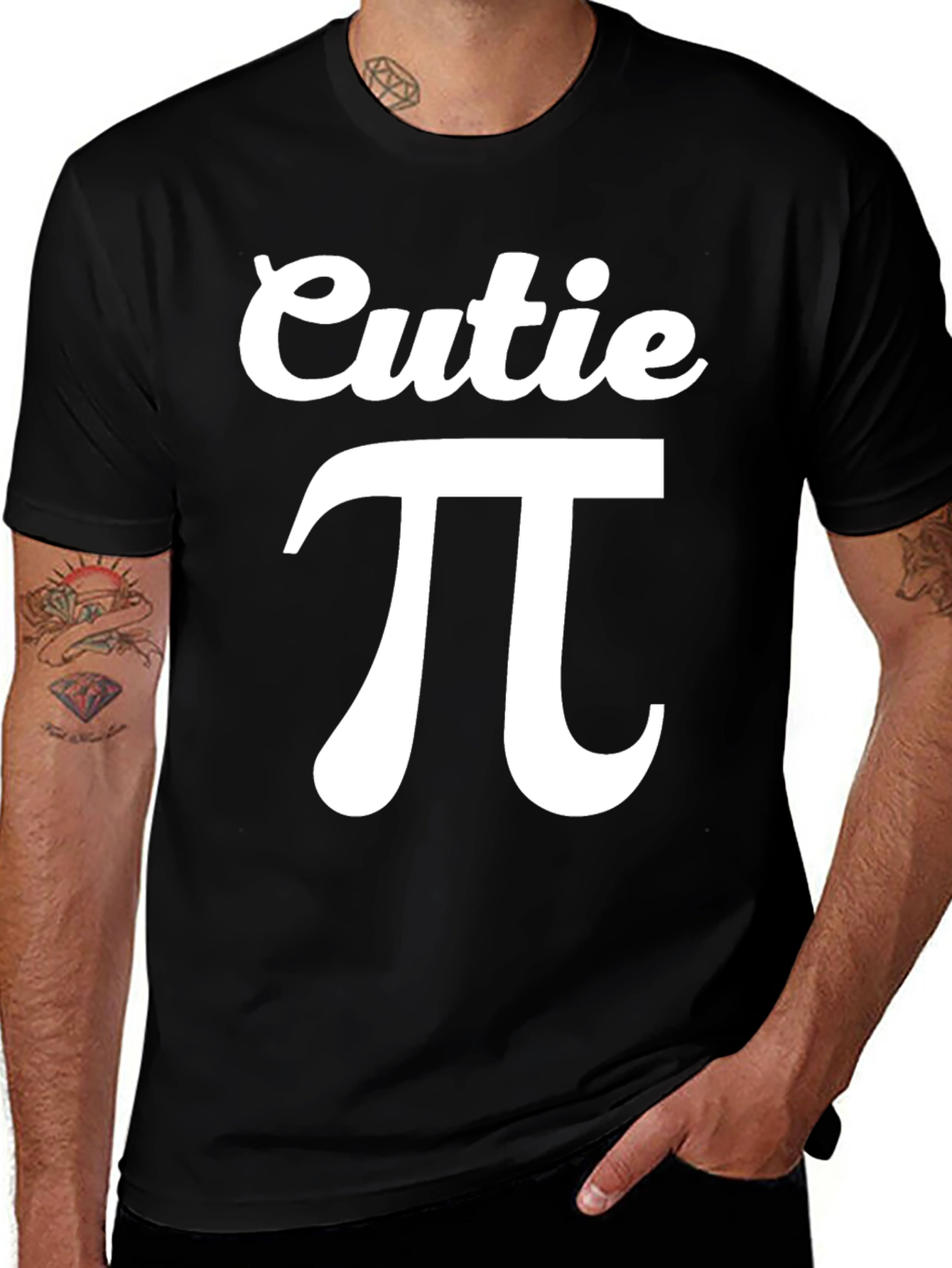 Variant 27 of Cutie Pi Graphic T-Shirt - Black Cotton Tee