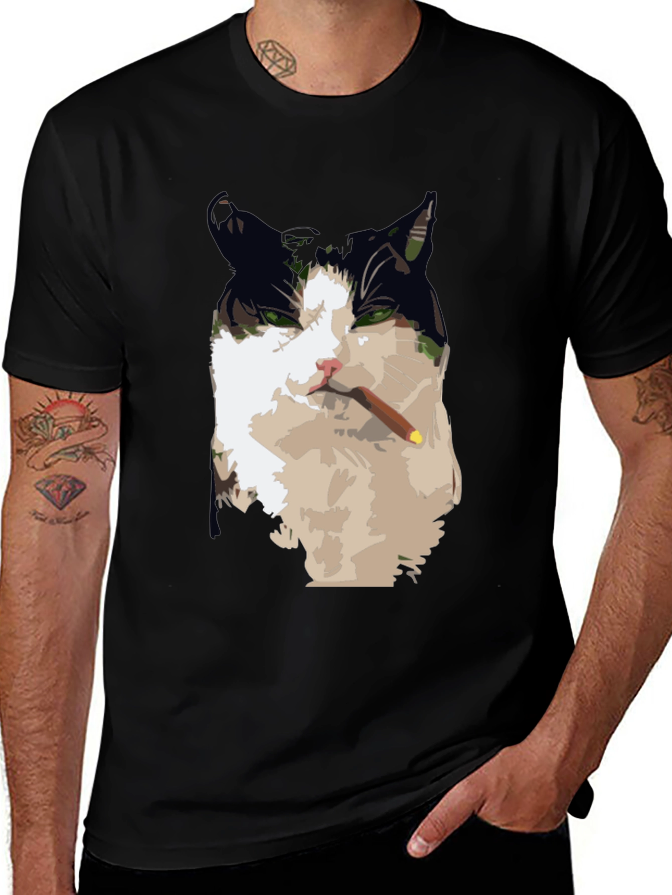Variant 10 of Cat with Cigar Graphic T-Shirt